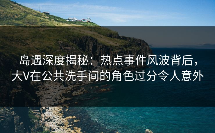 岛遇深度揭秘：热点事件风波背后，大V在公共洗手间的角色过分令人意外